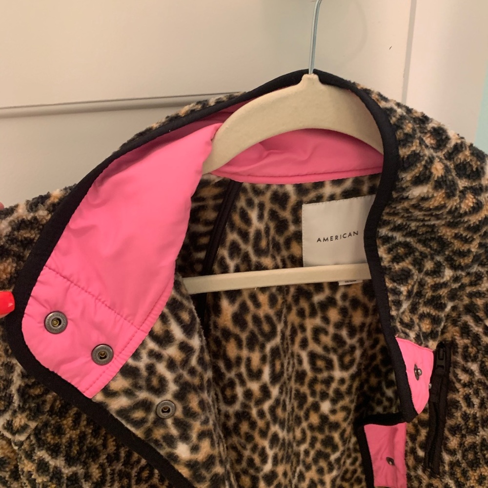 American eagle leopard fleece